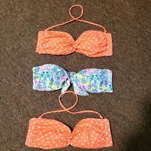 Victoria Secret bandeau swim tops size small set of 3